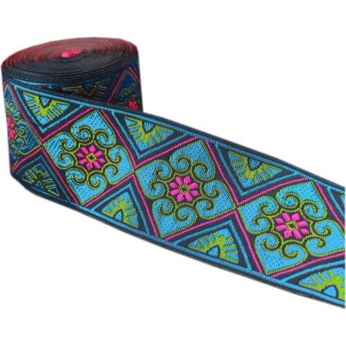 5yards/lot National embroidery jacquard webbing DIY handmad sewing ribbon Carpet decorative edge Curtain accessory