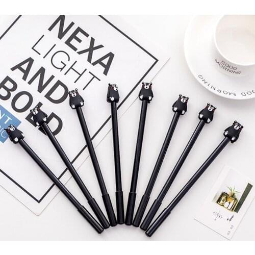50 PCS creative students prizes cute cartoon neutral pen black bear signature pen stationery stationery wholesale