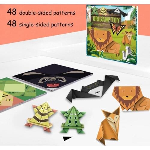 96pcs Cartoon Animal Origami Paper Creativity for Kids DIY Scrapbooking Paper Art Child Birthday Gift Educational Toys 15*15cm