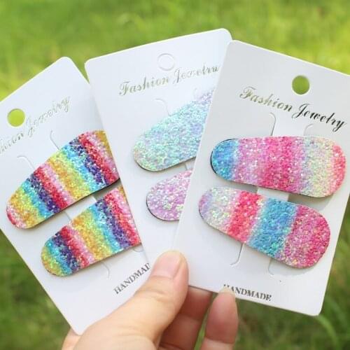 Sequins Rainbow Series Children Girls Baby Cute Hairpins Shiny pp Clips Liu Hai Broken Hairpin Hair Accessories