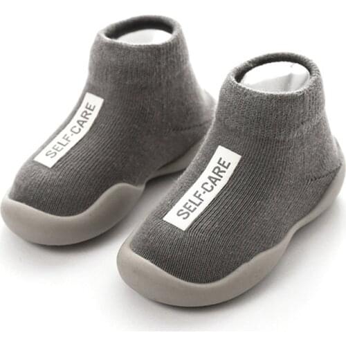 Unisex Baby Shoes Baby Boys Girls First Walkers Toddler Kids Soft Rubber Sole Baby Shoe Knit Booties Anti-slip Shoes