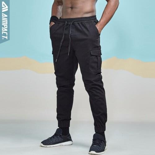 Aimpact Cotton Pants for Men Casual Fitted Fashion Sweatpants Male Cargo Pants Jogger Chino Twill Pants Trousers Streetwears