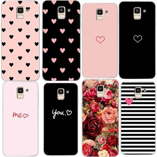 Couples Love Heart Pink Case For Samsung Galaxy S8 S9 Plus J4 J6 J8 2018 S7 Edge Note 9 Case Cover Soft Silicone Girl Men Case