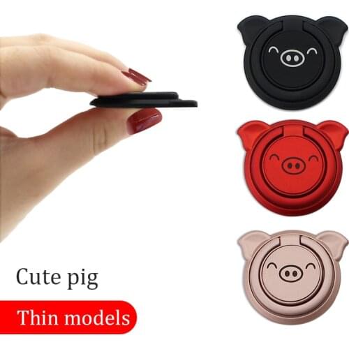 Cute Pig Finger Ring Mobile Phone Socket Stand Holder for IPhone 12pro Samsung HUAWEI Smartphone Car Mount Cell Phone Grip Stand