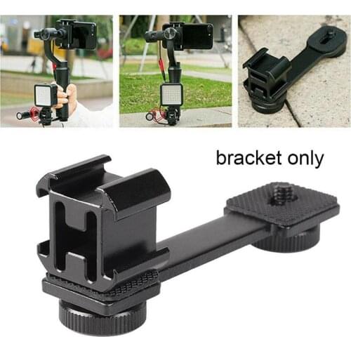 For Zhiyun Smooth Q2 4 Accessories Triple Hot Shoe Mount Microphone Adapter Light Bracket for Dji Osmo Mobile 3 2 Osmo Pocket