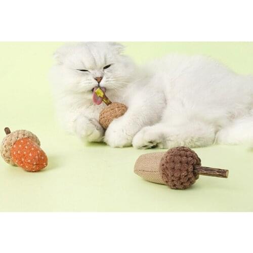 Interactive Acorn Catnip Toys Claw Funny Cat Mint Soft Teeth Cleaning Toy For Cat Kitten Pet Products D5007