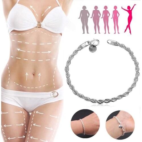 Silver chain exquisite bracelet fashion charm chain female men weight loss slimming bracelet simple jewelry