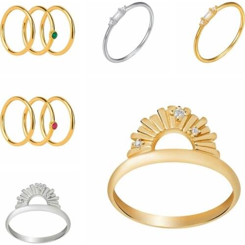 925 Silver Three Rings CZ Round Ring Exquisite Korean Style Jewelry Fashion And Elegant Birthday Gift For Women Wedding Banquet