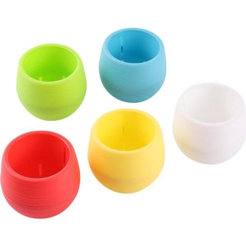 Creative Eco-friendly Colourful Mini Round Plastic Plants Flower Pot Garden Home Office Decor Planter Succulent Flowerpot 2 Pcs