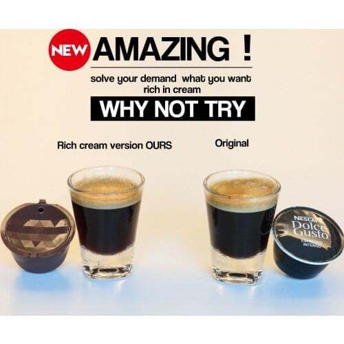 Reusable Coffee Capsule Filter Cup for Nescafe Dolce Gusto Refillable Caps like as original Capsule rich crema high quality