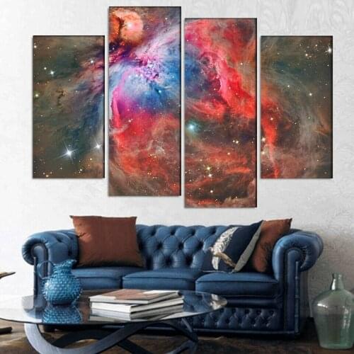 HD Print Canvas Wall Art Modular No Frame Painting Popular Poster 4 PCS Colorful Chaos in Universe Picture For Living Room Decor