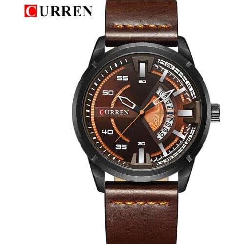 Mens Watches Curren Brand Luxury Leather Strap Waterproof Sport Quartz Watch 2018 Fashion Men Date Wristwatch Male Clock Relogio