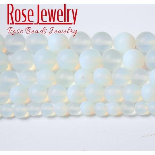 Dull Polish Natural Opal Stone Beads Matte Opalite Round Loose Beads For Jewelry Making DIY Bracelets Accessories 4 6 8 10 12mm