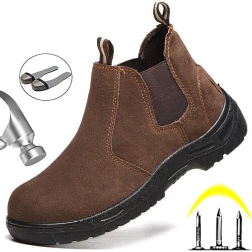 2021 New Indestructible Boots Steel Toe Cap Work & Safety Boots Men Puncture-Proof Work Shoes Men Chelsea Boots Industrial Shoes