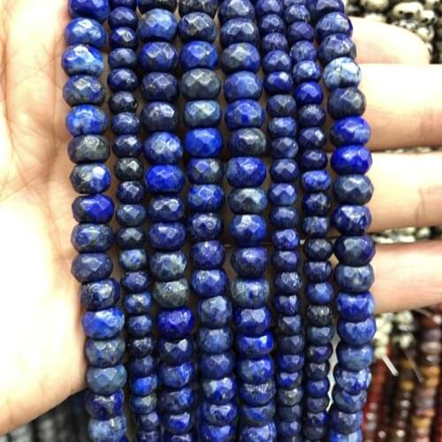 Wholesale Natural Lapis Lazuli Beads,4x6mm 5x8mm Faceted Roundel Spacer Gem Stone Loose Beads for jewelry 15.5"/string