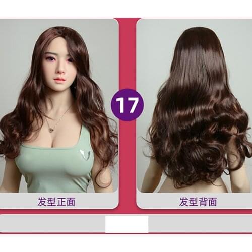 Sexye Brown curly hair Wig of Real Silicone Sex Doll Hair Big Breast Love Doll Wigs Women Skeleton Big TPE Sexy Hot Sale Sex To