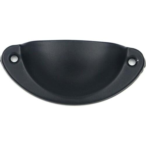 5pcs Black Color Semicircle Shell Cabinet Door Cupboard Antique Furniture Pull Handles Drawer