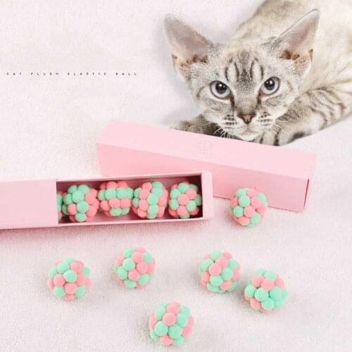 Pom Pom Cat Toys Ball Cat Chew Ball Interactive Throwing Toys Jouets Chat Juguetes Para Gatos Supplies Funny Interactive Plush