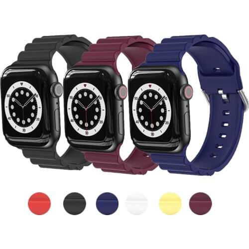 Compatible for Apple Watch Bands 44mm 42mm 40mm 38mm Soft Silicone Sport strap for iwatch se 6 5 4 3 band Replacement correa
