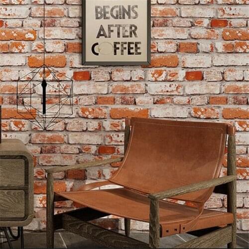 Retro nostalgic antique brick pattern brick wallpaper 3d stereo restaurant clothing store hotel background red brick wallpaper