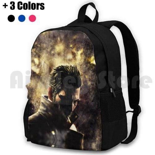 Ex-Adam Jensen Outdoor Hiking Backpack Riding Climbing Sports Bag Adam Jensen Ex Games Fanart Portrait Ex Mankind Divided Ex