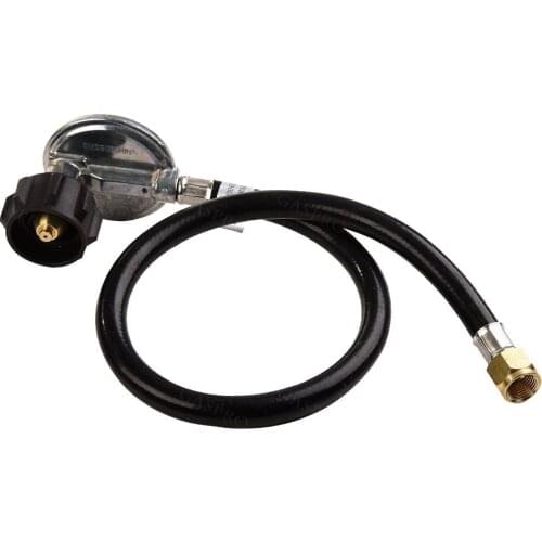 LPG Gas Regulator Hose - 2 Foot 24" Low Pressure Hose with Low Pressure Right Angle Inlet Regulator Assembly