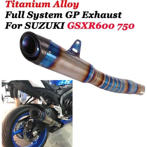 Titanium Alloy Slip On For Suzuki GSXR600 750 K8 K9 L1 Motorcycle Exhaust Pipe Escape Modified GP Muffler MidConnect Link Pipe