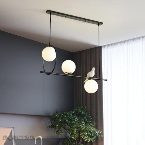 Modern LED Pendant Lights Three Heads Glass Little Bird hanging lamp Nordic Living Room Restaurant Bedroom Deco Lighting Fixture