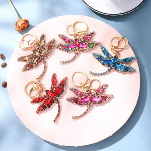 Rhinestone Cute Lovely Animal Key Chain Cute Charm Bling Crystal Gift Keychain Car Bag Purse Pendant For Women Accessories