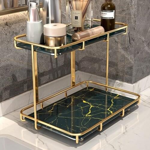 Toilet Light Luxury Table Top Comb Make-up Products Bathroom Toilet Sink Face Wash Table Storage Rack Box