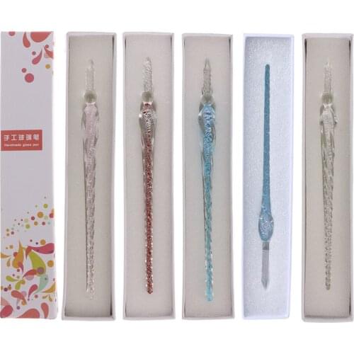 Vintage Handmade Glass Dip Signature Ink Fountain Pen Writing Tool Offices School Stationery With Gift Box