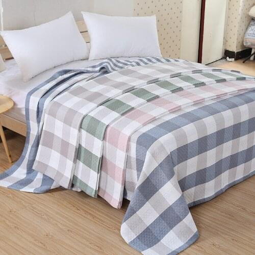 100% Cotton Knitting Blanket Printing Blanket double layer throw on Sofa Bed Plane Bedspreads Home textilet