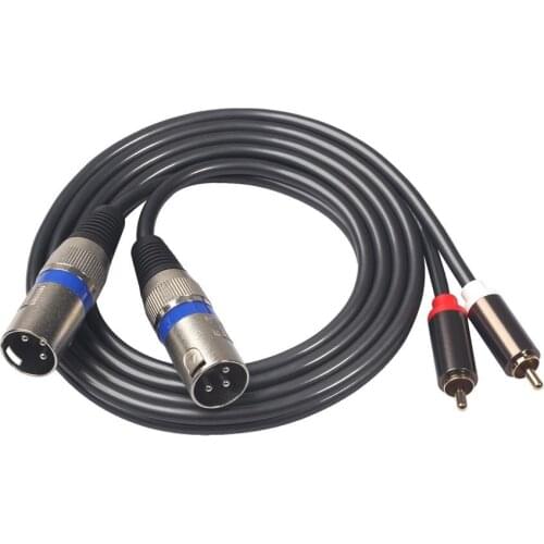 1.5m 4.9ft Dual XLR Male to Dual RCA Male Audio Signal Patch Adapter Cable /Dual XLR Female to Male Audio Cable for Microphone