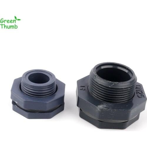 1pc Male Thread 1/2"/1inch Socket Connector Grey PVC Adapt For Water Tank/Plastic Water Tower/Pool/Socket Waterproof Connectors