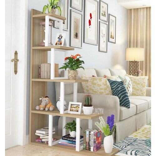 100cm Step-shape Floor Bookshelf Modern Living Room Partition Decorative Display Shelf Wood Organize Storage Bookshelf M