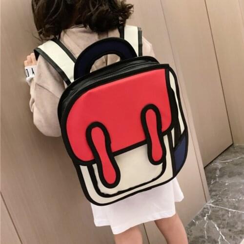 2D 3D Cartoon School Bag New Kindergarten Bag Korean Baby 3-6 Years Old Children Kids Backpack Boy Girl Travel Backpack