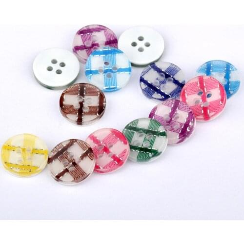 50 pcs 12.5MM round 4 hole resin button sewing suitable for scrapbooking clothing craft DIY decoration knopen hout