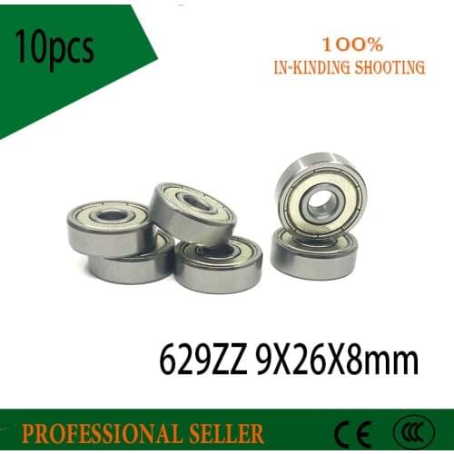 629 ZZ 10pcs metal Sealed Miniature Bearing free shipping 629ZZ 9*26*8mm ABEC-3 deep groove bearing