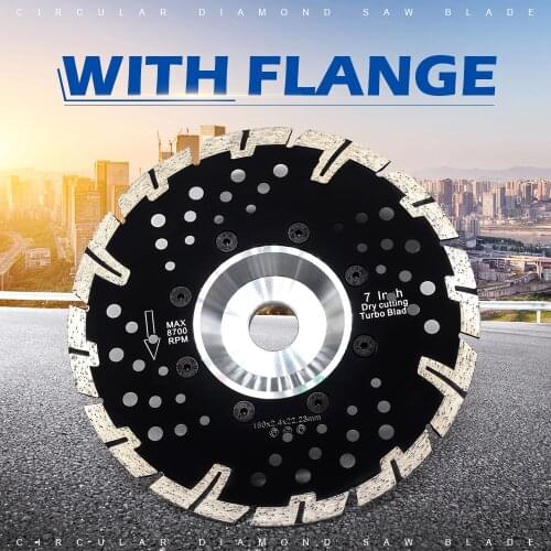 22.23mm flange 180mm diamond dry cutting blade 7 inch with protection teeth for core steel Granite Diamond Cutting Disc