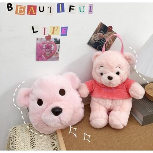 Free Shipping Fashion New Cute Pooh Princess Lady Cartoon Lady Plush Cross-body Bag Girl Gift