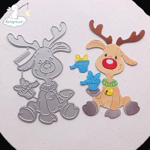 Bunnymoon 2020 New Christmas deer2 Metal Cutting Dies Embossing Scrapbooking Stencil Craft Cut Dies For DIY Card Crafts Handmade