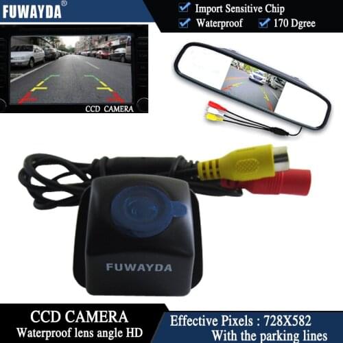 FUWAYDA Color CCD Chip Car Rear View Camera for Toyota Prius 06-10/ Camry 09 10/ Aurion 06-11+4.3 Inch rear view Mirror Monitor
