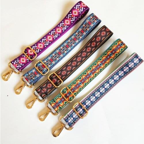 Flower DIY Woven Colorful Womens Bag Strap Belt Ornament Handbags Replacement Wide Straps for Accessories Nylon Shoulder Strap