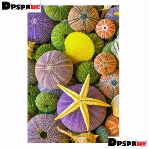 Dpsprue Full Square/Round 5D Diy Diamond Painting Kit Cross Stitch Sea starfish 3D Embroidery Mosaic Home Decor Gift