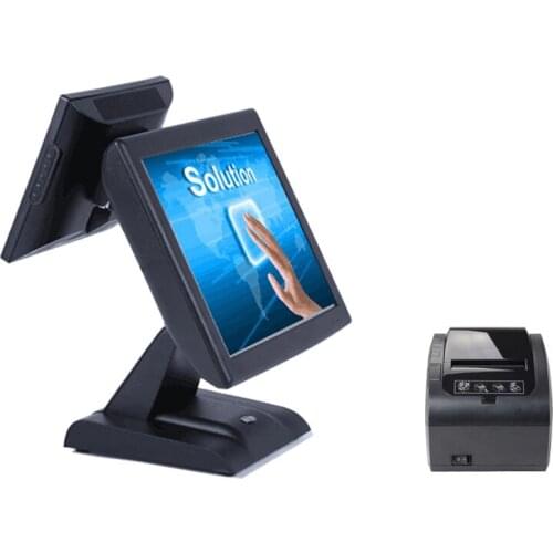 Dual POS System Single Touch 15+12 Inch Size Windows All In One POS System For Lottery With Cheap Price
