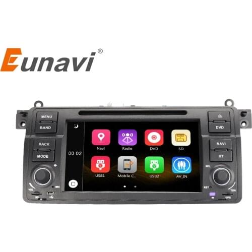 Eunavi 7 inch Touch Screen Car DVD Player For BMW E46 M3 318/320/325/330/335 Rover 75 1998-2006 1 Din GPS Navigation Bluetooth