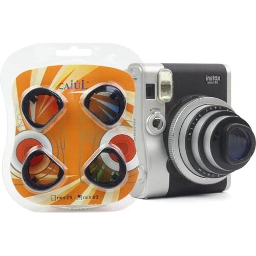 4pcs per Set Gradient Color Fujifilm Instax Mini 90 Instant Camera Colorful Filters Magic Close Up Lens Camera
