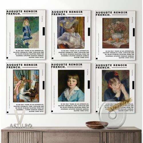 Auguste Renoir Retro Portrait Prints Poster Pretty Girl Landscape Wall Art Decor Canvas Painting Nordic Modern Bedroom Decorate
