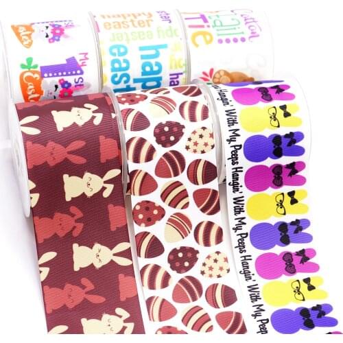 10 Yards Easter Printed Grosgrain Ribbon For Hair Bows DIY Crafts Handmade Accessories 50049