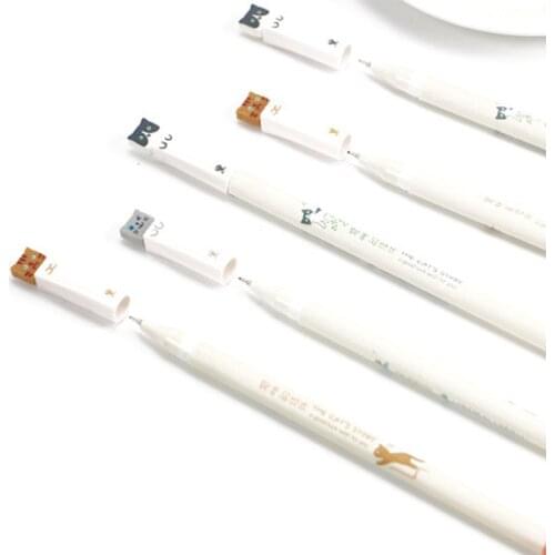 Cat Gel Pen Novelty Cute Gel Pens Student Stationery Cute Pen New Black Ink Writing Kawaii Pens 0.38mm Kawaii School Supplies